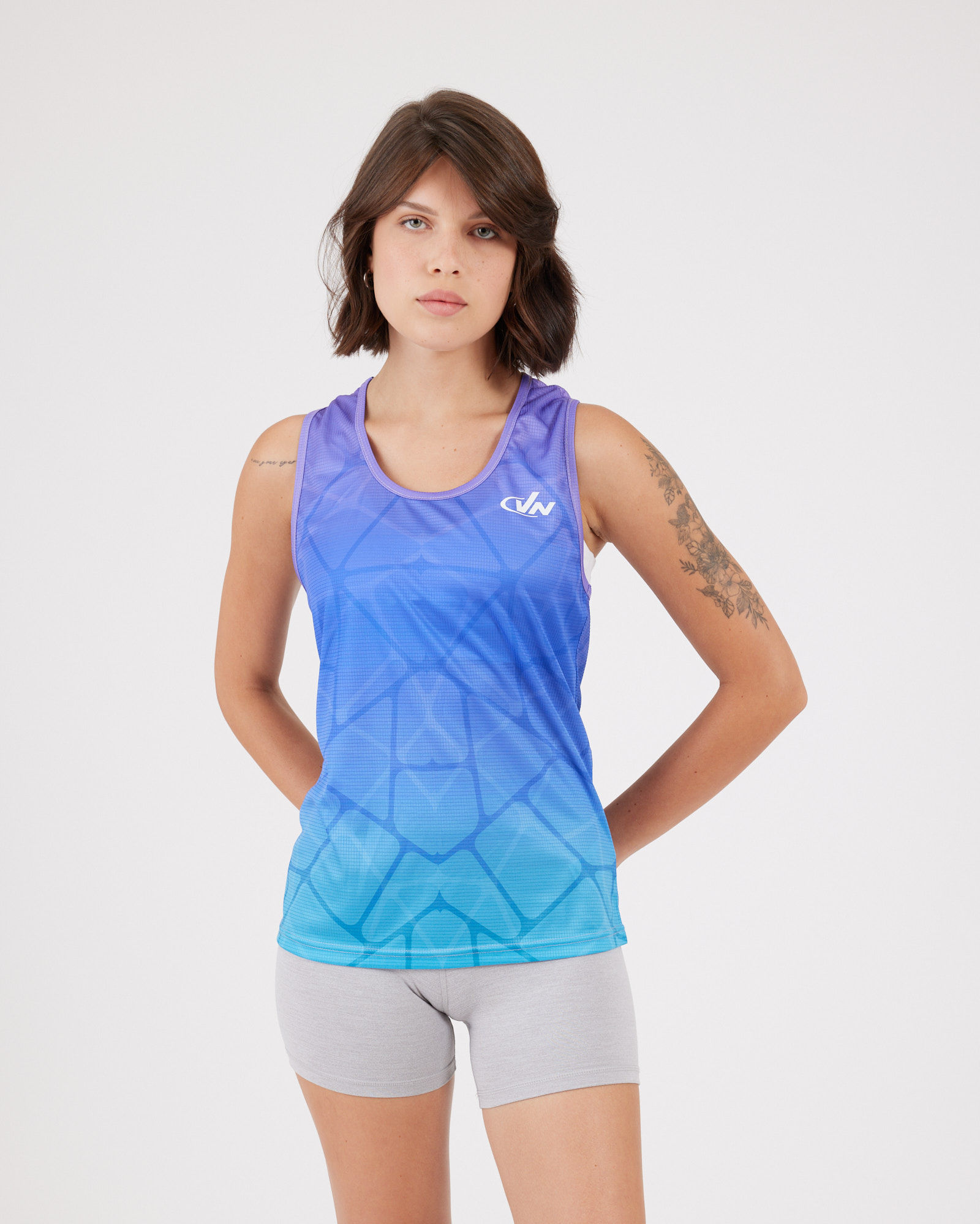 Vn Racer Tank - גופיית ריצה לנשים בצבע סגול רשת