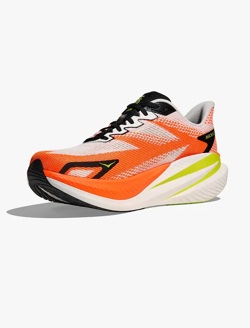 תמונה ממוזערת: HOKA MACH X 3 - נעלי ספורט לגברים הוקה מאכ איקס בצבע לבן/נאון טנג'רין