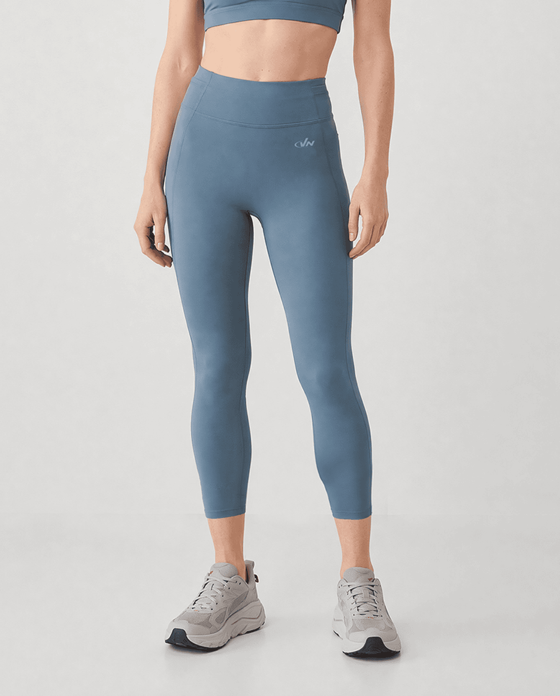 טייץ 3:4 בגזרה גבוהה בצבע כחול SoftFlex™