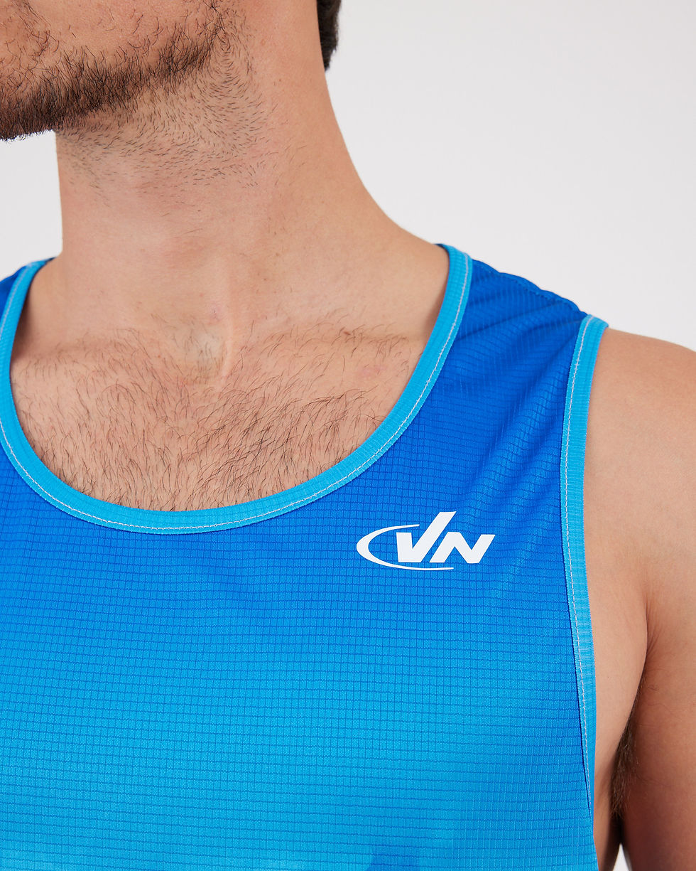 תמונה ממוזערת: VN Racer Tank - גופיית ריצה לגבר בצבע כחול רשת