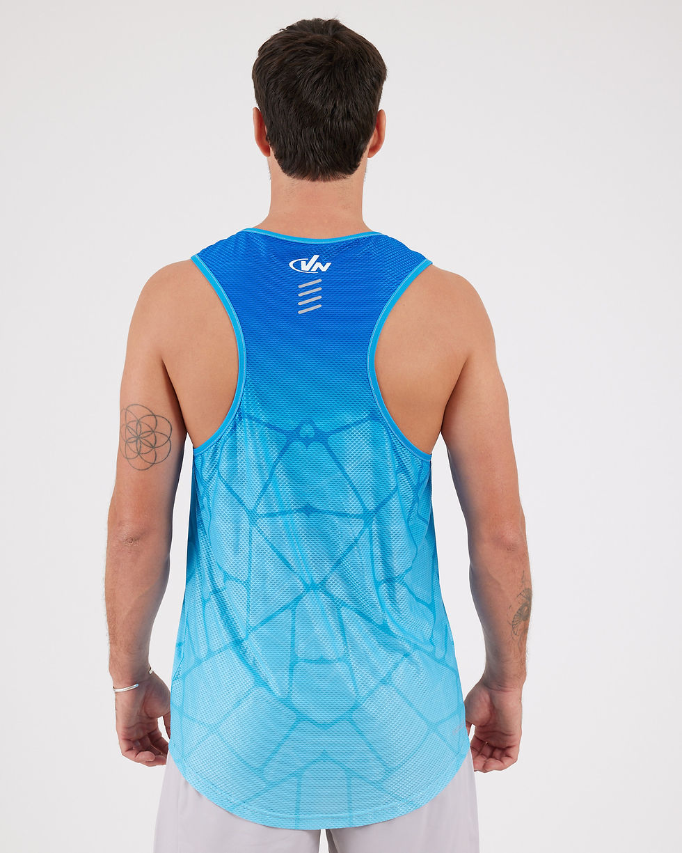 תמונה ממוזערת: VN Racer Tank - גופיית ריצה לגבר בצבע כחול רשת