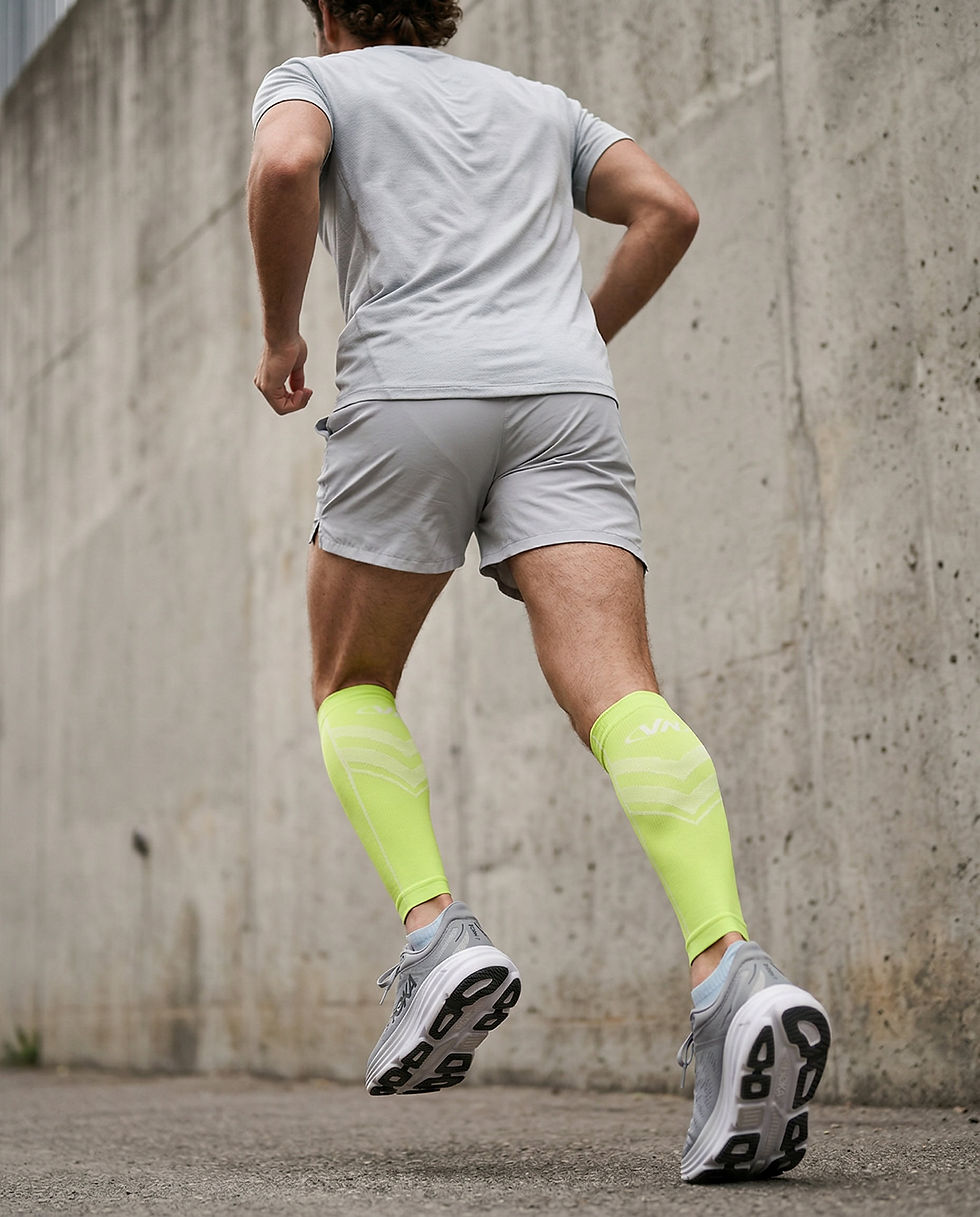 תמונה ממוזערת: Vn Compression Calf Sleeve -  גרבי קומפרישיין לשוק בצבע צהוב ליים