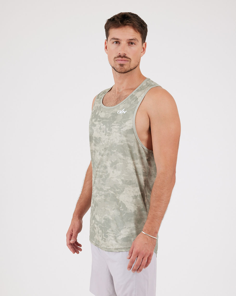 תמונה ממוזערת: VN Racer Tank - גופיית ריצה לגבר בצבע ירוק הסוואה