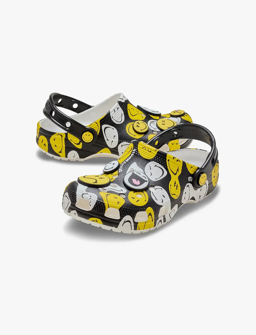 תמונה ממוזערת: Crocs Smiley Classic Clog K - כפכפי קלוג קרוקס סמיילי לילדים בצבע שחור/לבן/צהוב