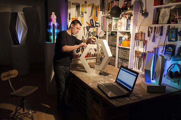 View of Fabrice Ainaut's workshop