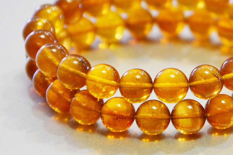 Burmese Amber bracelet, cognac color, crystal clear