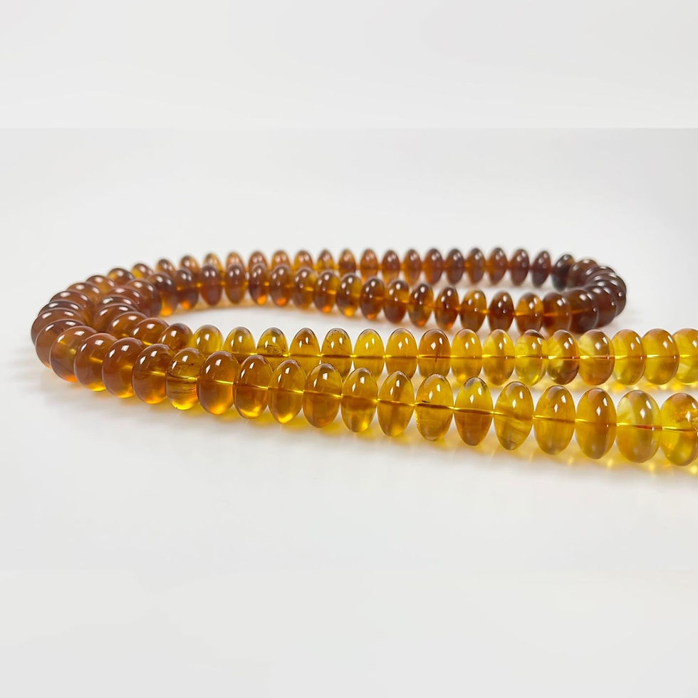 Hình thu nhỏ: 108 Hạt Cầu Nguyện Hổ Phách Miến Điện - Hình Đĩa Jasper - Tông Đậm CAO CẤP
