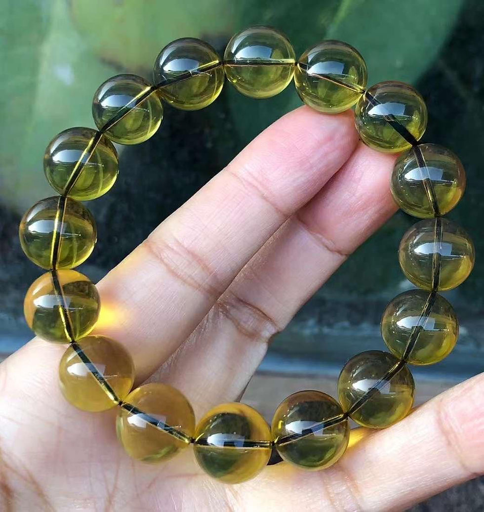 縮圖：缅甸琥珀手链&nbsp;正宗天然绿茶色。