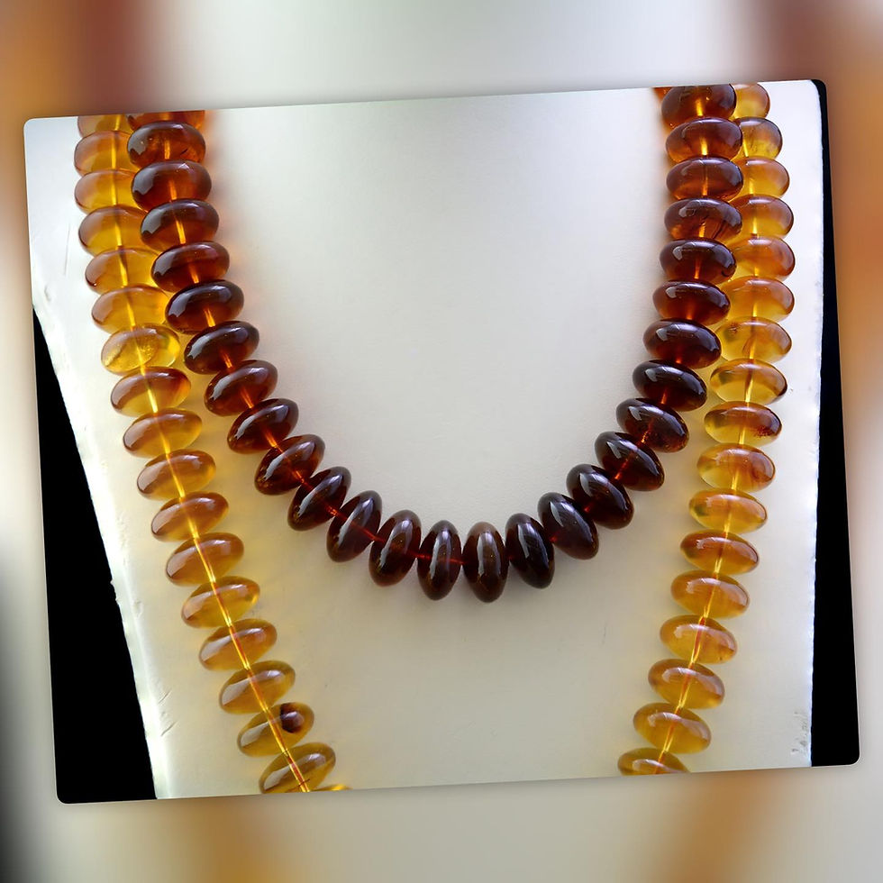 Hình thu nhỏ: 108 Hạt Cầu Nguyện Hổ Phách Miến Điện - Hình Đĩa Jasper - Tông Đậm CAO CẤP