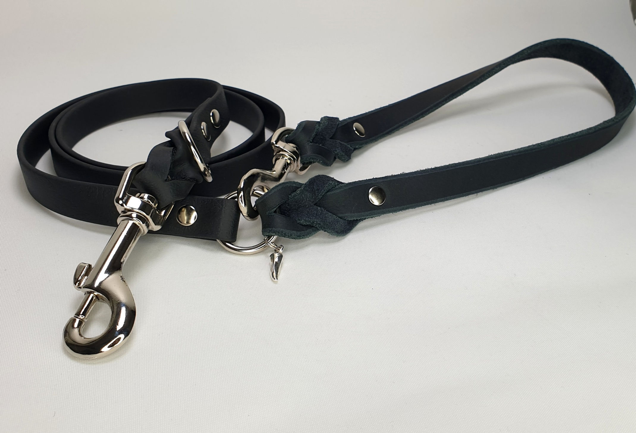 Paprika Leine Biothane&Fettleder 2in1, 15mm