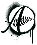 ogo Atelierovo s motívom paprade vo graffiti kruhu