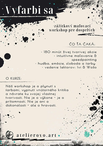 Tvorba ako návrat k sebe - zážitkový maľovací kurz Banská Štiavnica Atelierovo