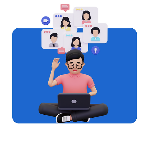 Fundo com elementos modernos e criativos, como post-its virtuais ou gráficos interativos..