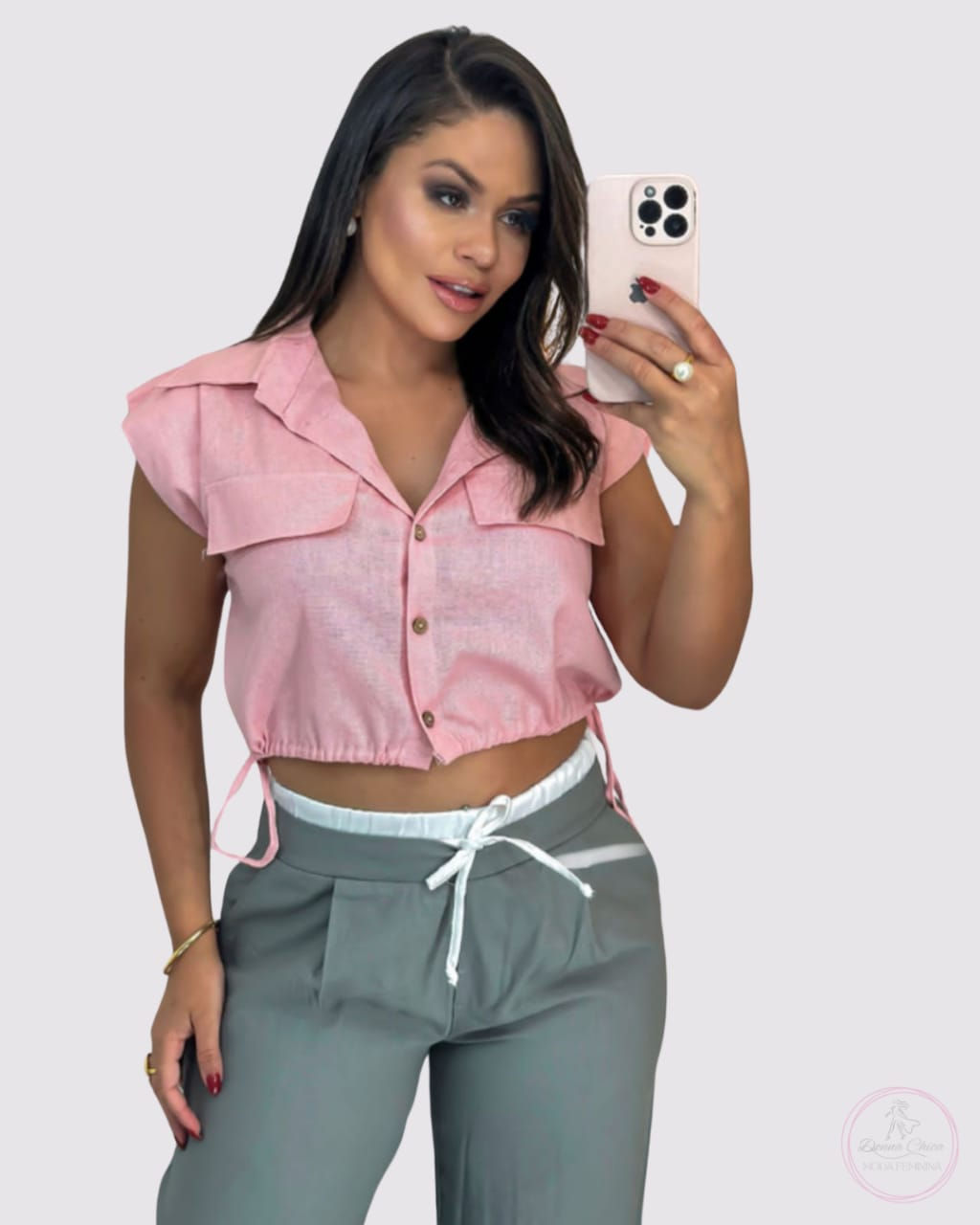 Camisa Cropped Linho