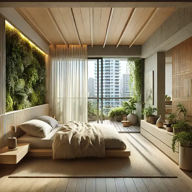 DALL·E 2024-07-15 12.32.05 - A tranquil Japandi style bedroom with a minimalist and cozy d