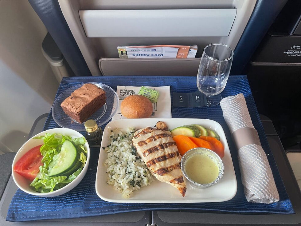 United's chicken breast was surprisingly tasty, not overly salted or dried out, which isn't the norm.