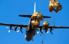 Executed from heavy-lift planes, paratrooping requires rigorous synchronization with aircrew.
