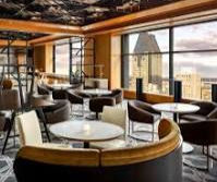 The 20th floor Club Lounge offered great views of downtown Hiroshima in an exclusive guest space.