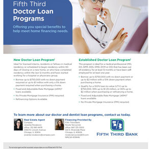 Special Doctor Loan Home Purchase Mortgage Financing by Fifth Third Bank