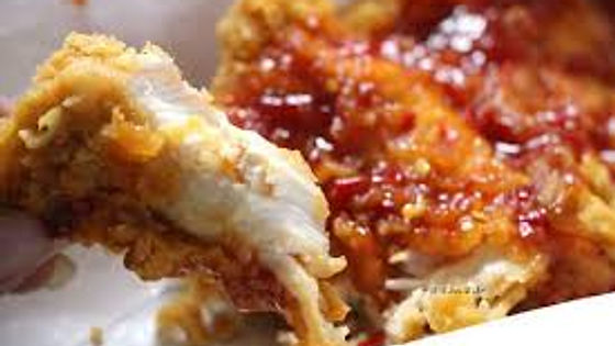 34A# deep fried chicken with thai spicy style topping/泰汁鸡排or34B deep fried chicken withTeriyaki sauce topping