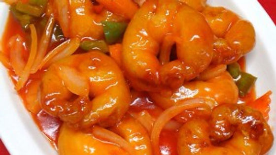 140# king prawn in pineapple sauce / 菠萝汁虾