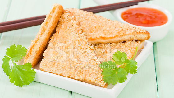 46# sesame prawn on toast / 芝麻虾