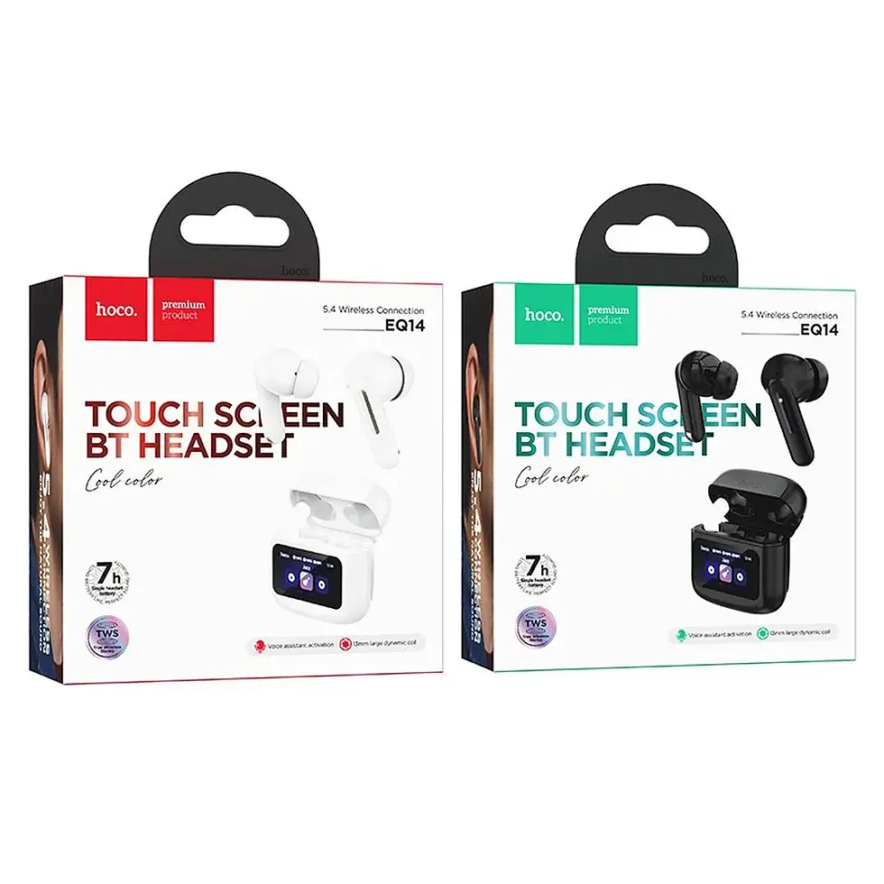 Миниатюра: Безжични слушалки Hoco TWS EQ14 с тъчскрийн
