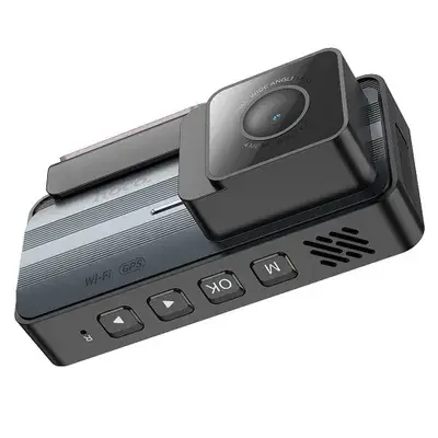 Thumbnail: Hoco Dash Cam with 3.69" 2K Display + GPS Rear Camera DV12 720P/25fps - Silver G