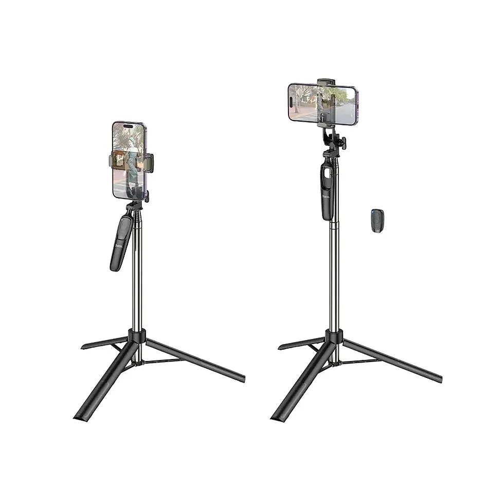 Thumbnail: Selfie stick Hoco tripod with wireless remote control K19 black