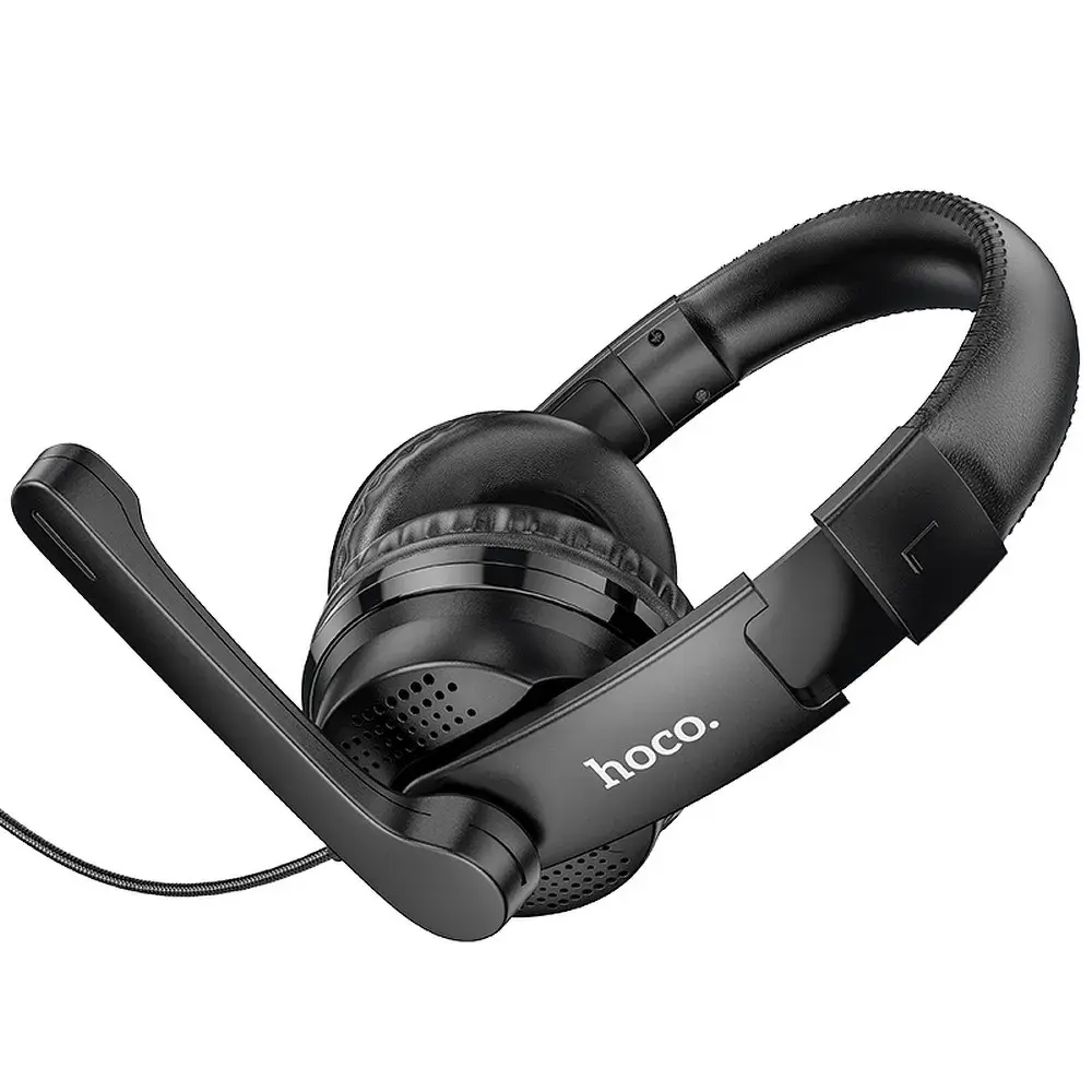 Слушалки с кабелен жак 3,5 мм Hoco W103 черни