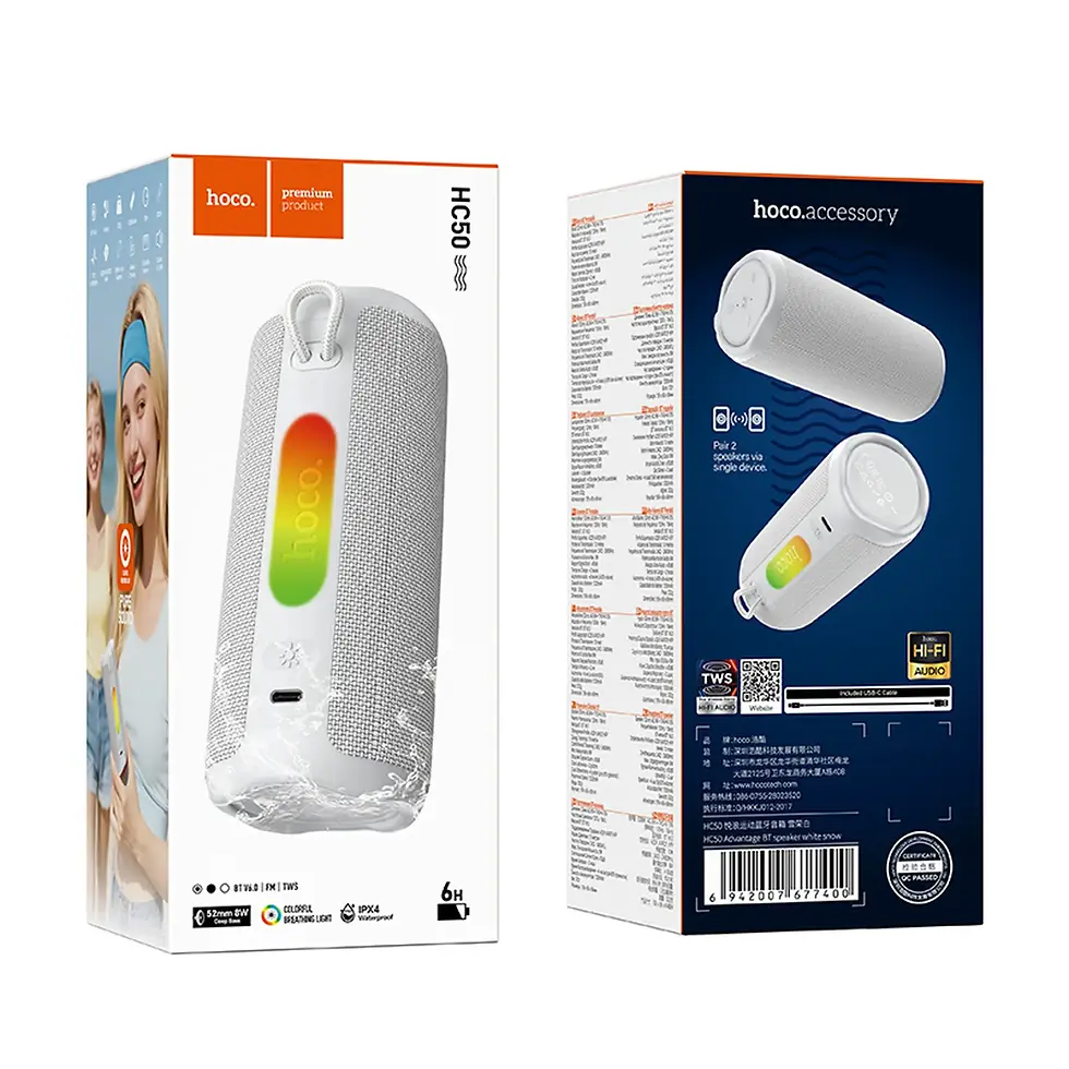 Thumbnail: Wireless speaker 8W 4h Hoco HC50 white