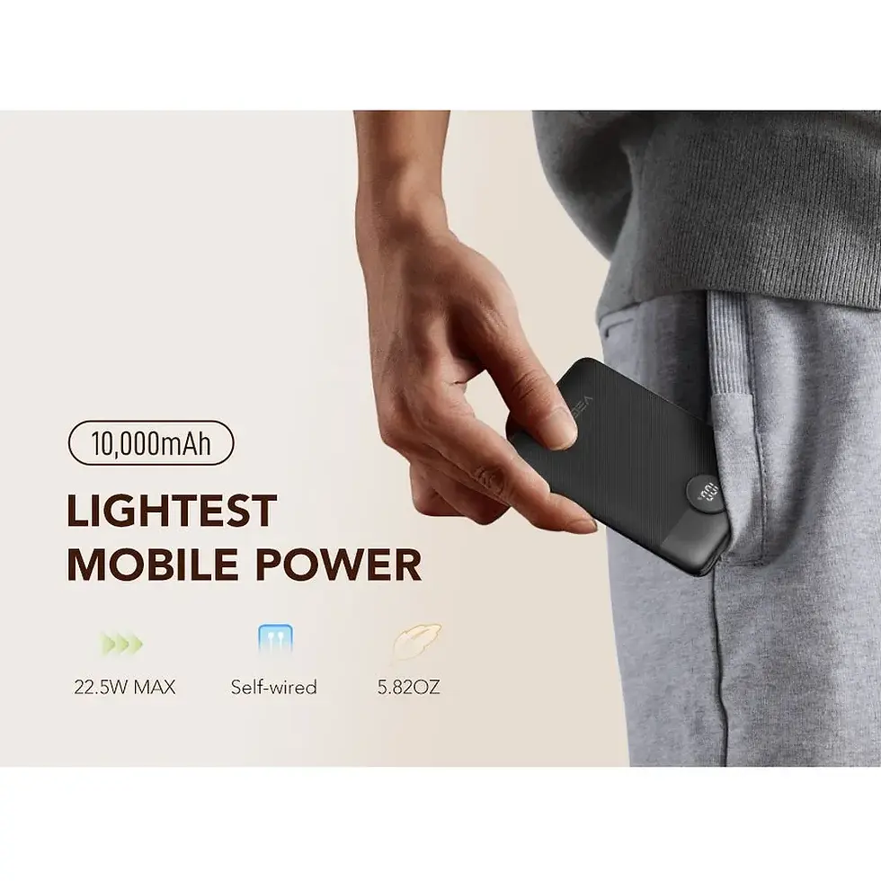 Миниатюра: Външна батерия Veger C11 (W1170) PD QC3.0 2A 22,5W 10000 mAh ЧЕРНА