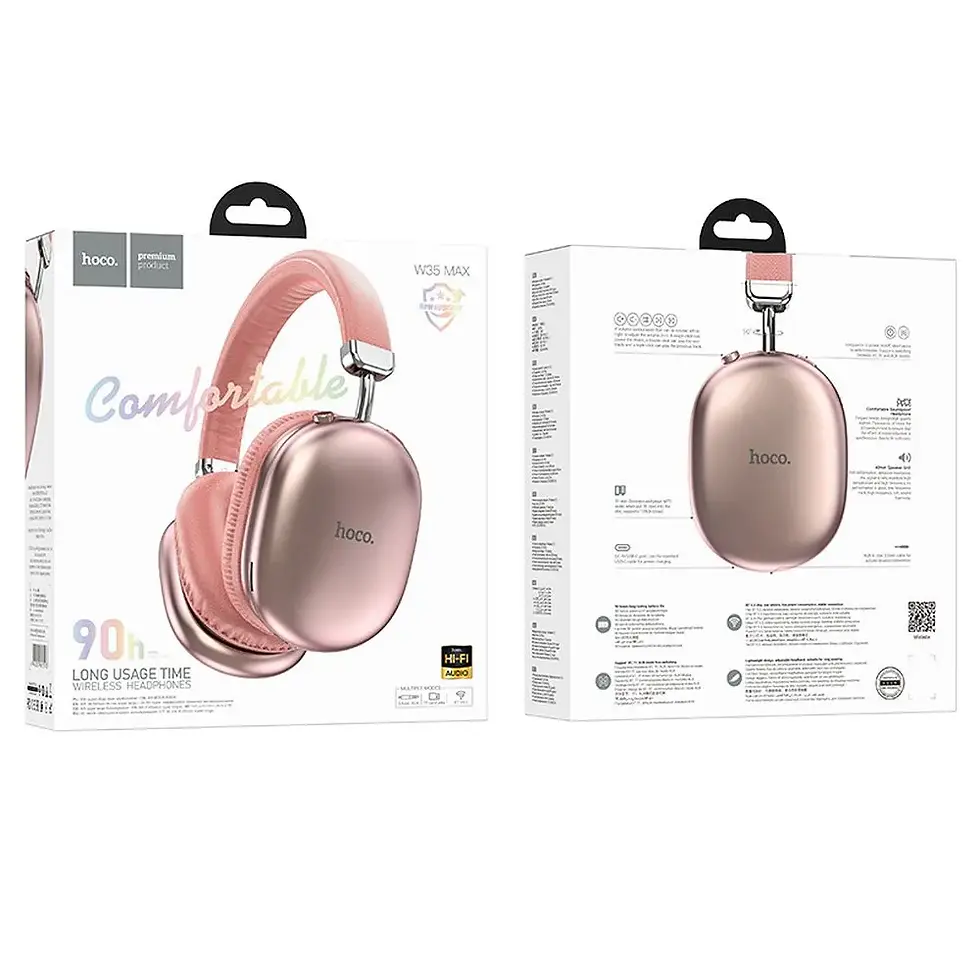Миниатюра: Безжични слушалки Hoco W35 Max розови