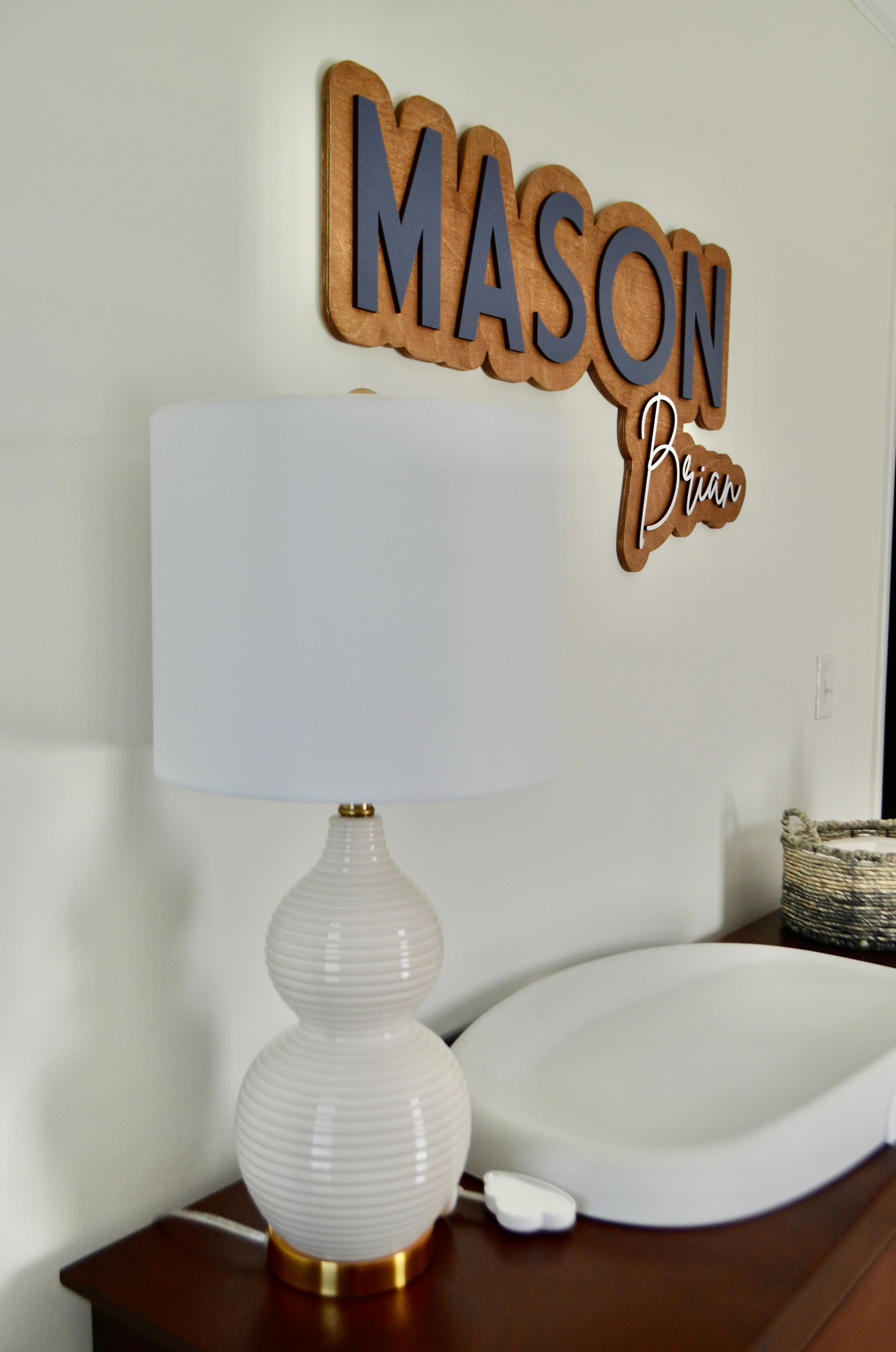 Custom Wooden Name Sign for baby boy nursery
