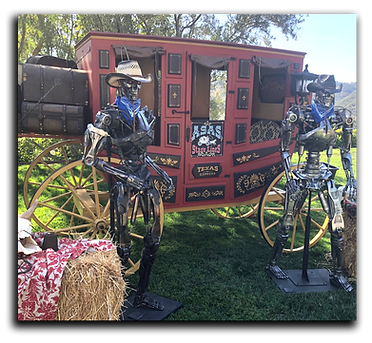 The Terminator Endoskeletons in front of Miss Purdy's Stagecoach were the highlight of the evening in Los Angeles, CA!