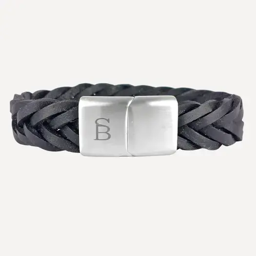 Thumbnail: Preston Loose Braid Leather Bracelet