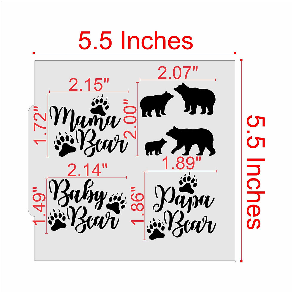 Thumbnail: Bear Family Cookie Stencil - Confection Couture