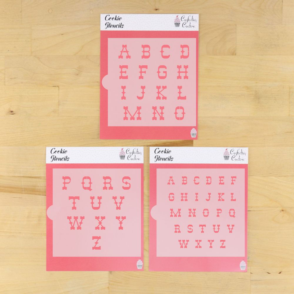 Out West Alphabet Cookie Stencil Set - Confection Couture