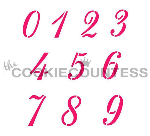 Numbersin Script Script Numbers Stencil by Cookie Countess | My Sweet Source