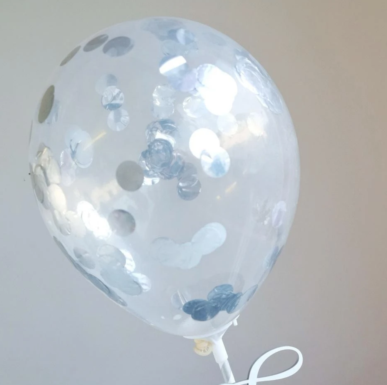 Silver Metallic - Mini Confetti Balloon 2pk