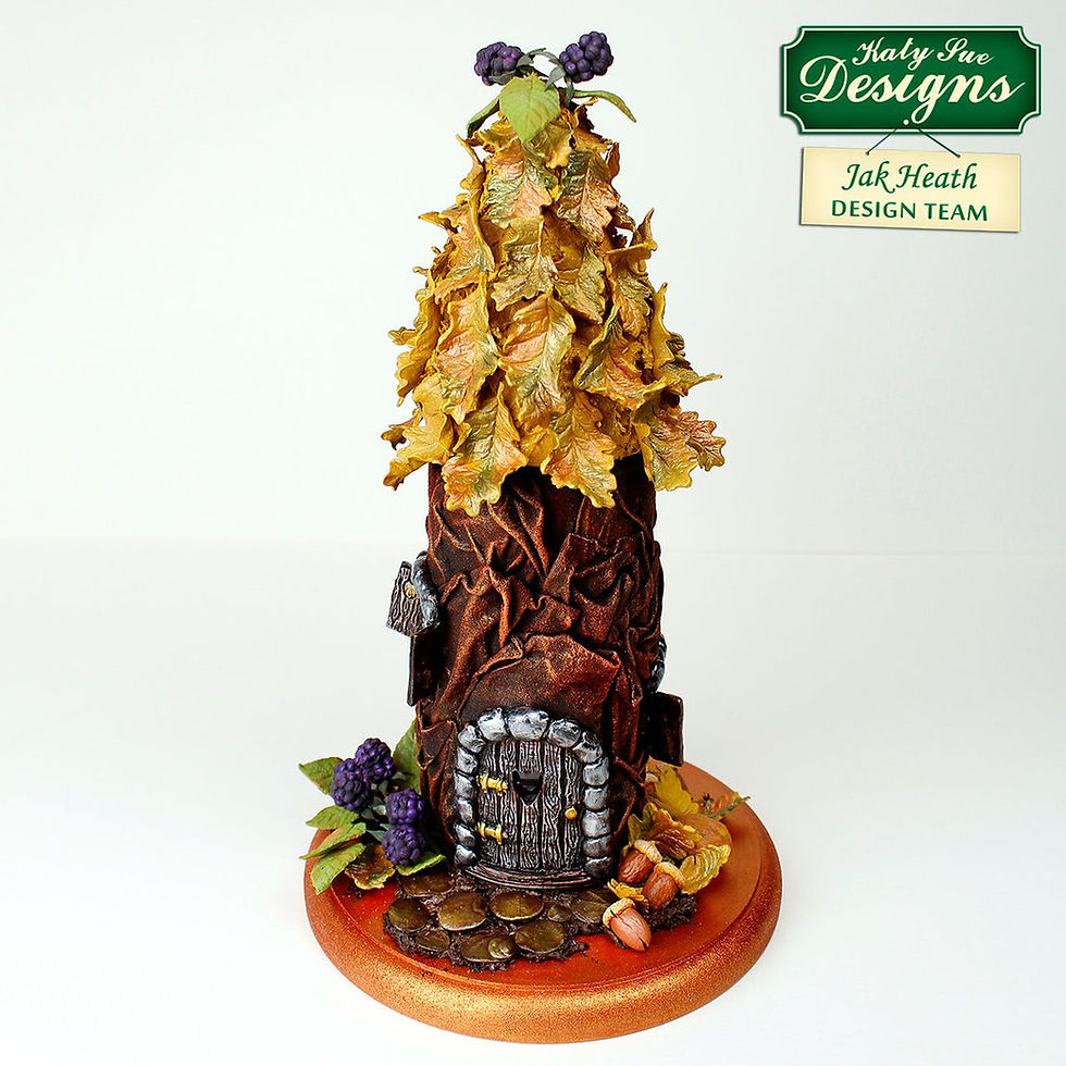 Thumbnail: Flower Pro Blackberry & Oak Leaves Silicone Mold by Katy Sue Designs