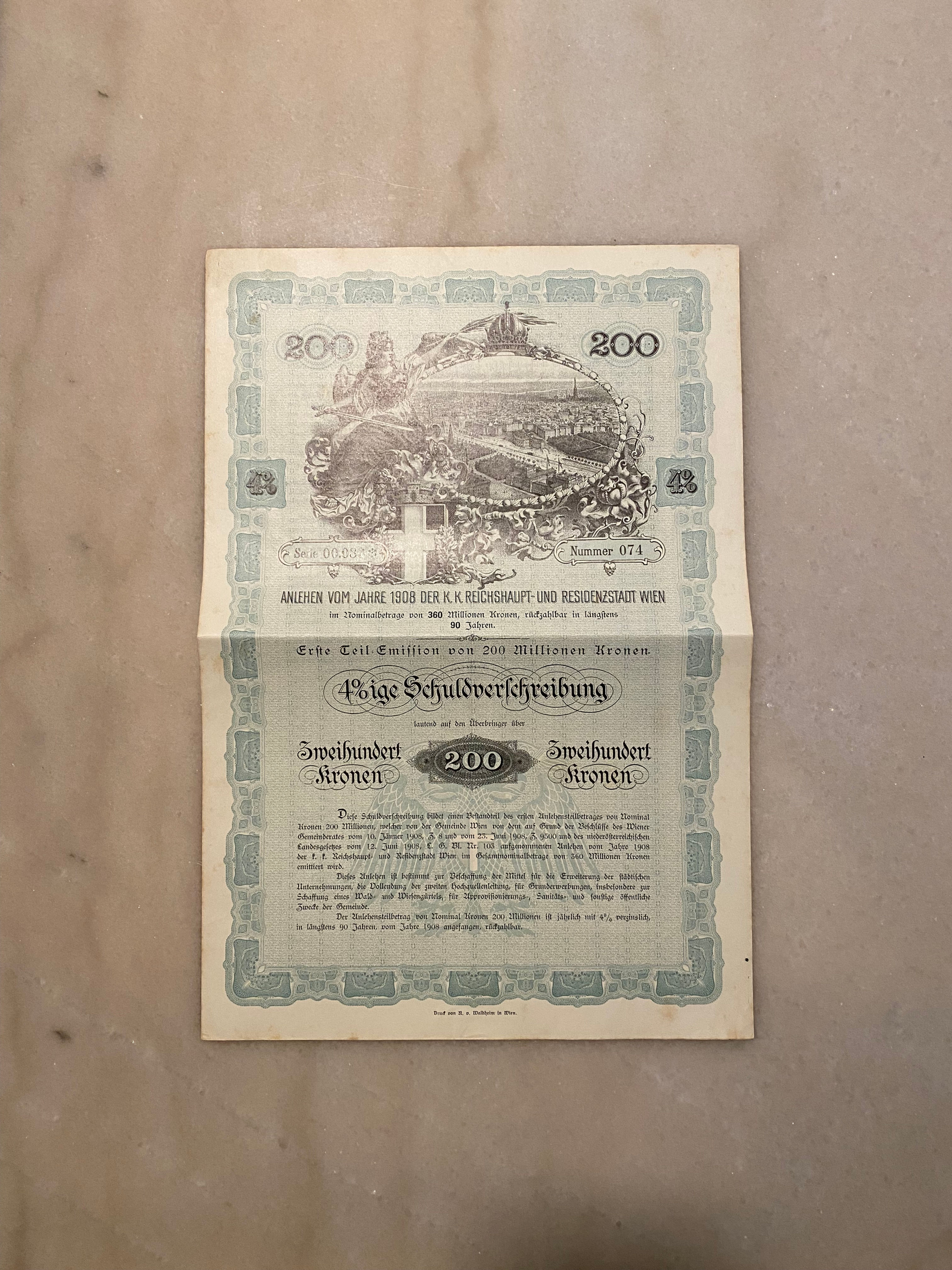 Anlehen Vom Jahre, 200, 4%, 1908