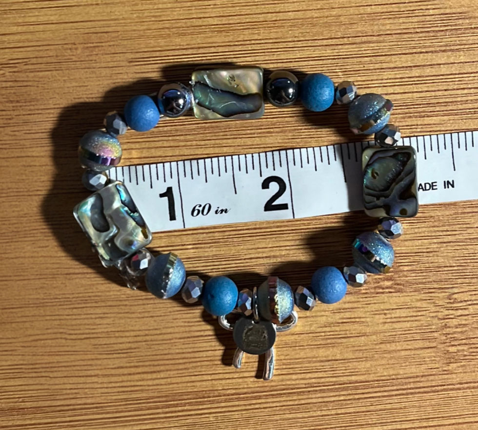 Thumbnail: Teal & Silver Beaded Bracelet