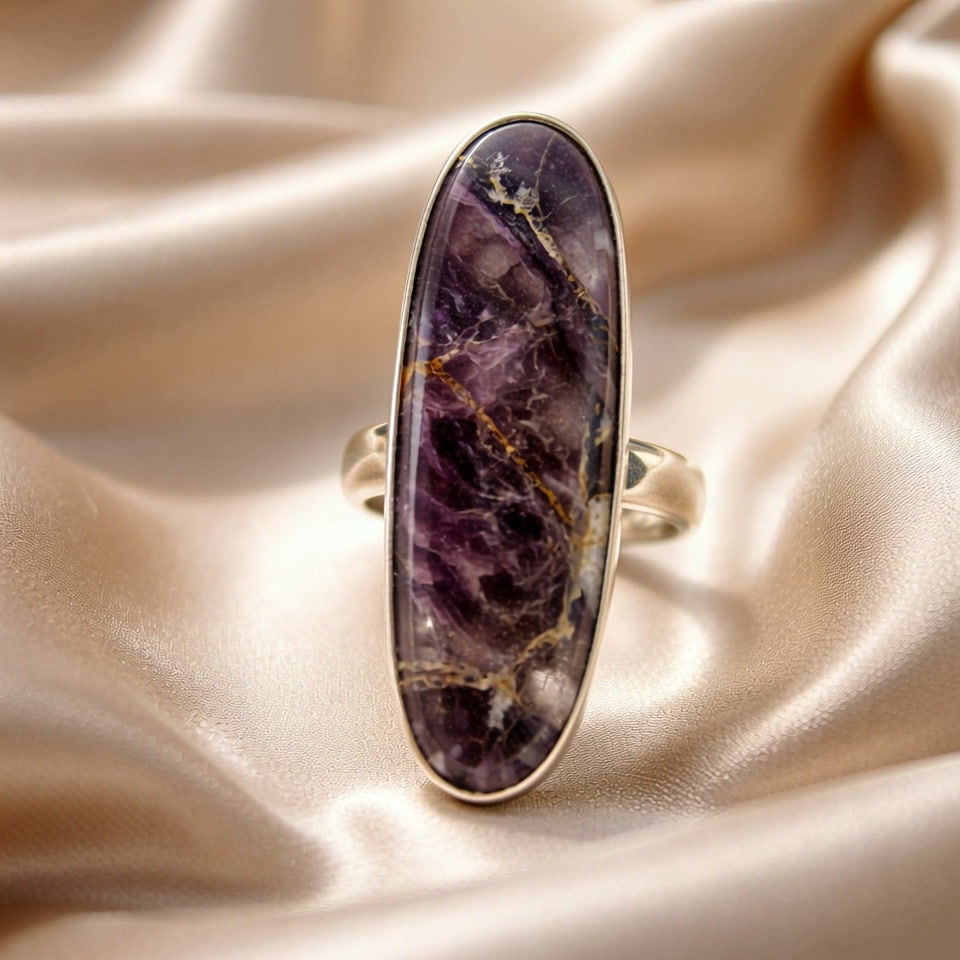 Thumbnail: Purple Marbled Boho Ring