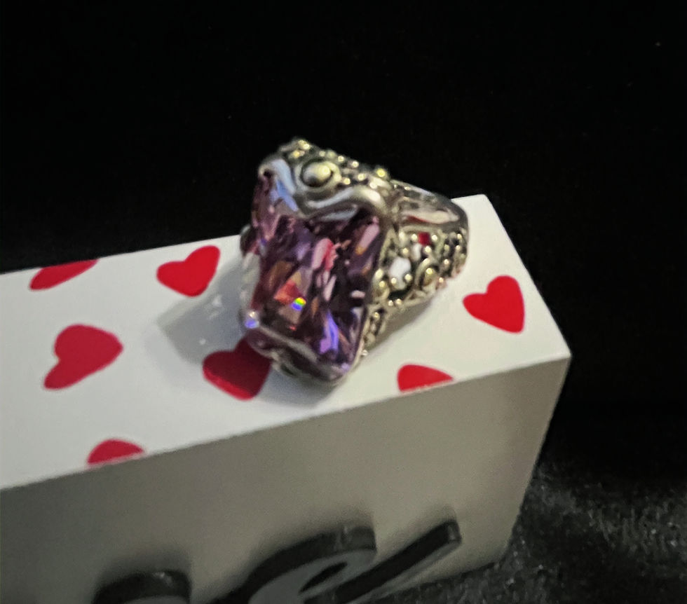 Thumbnail: Pink Emerald Shape Stone Ring