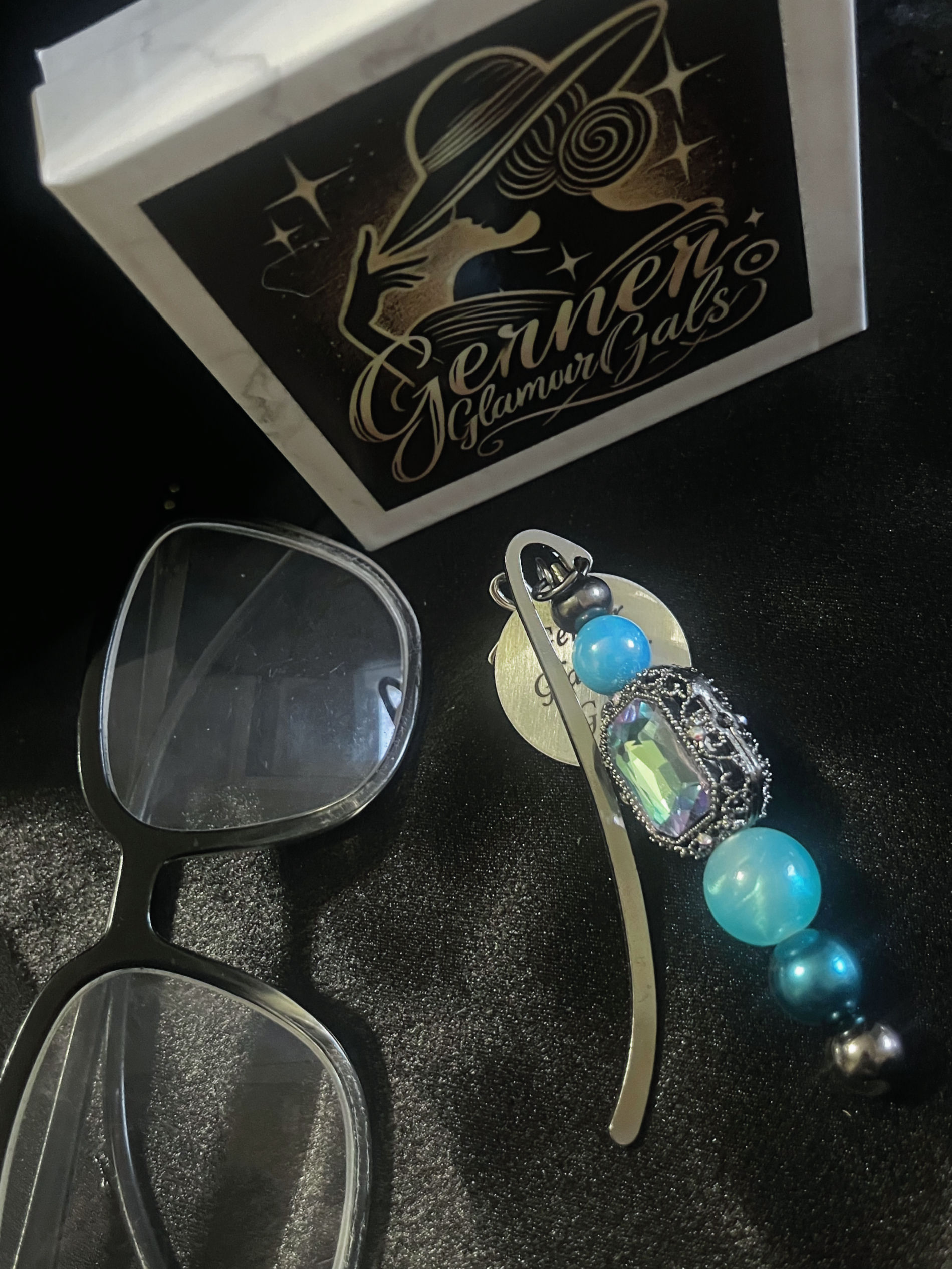 Turquoise & Gunmetal Bookmark