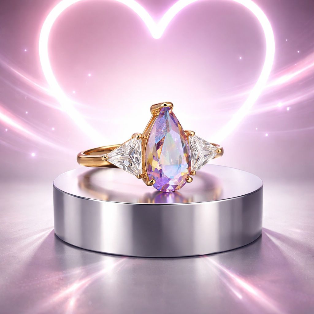 Iridescent Pear Ring