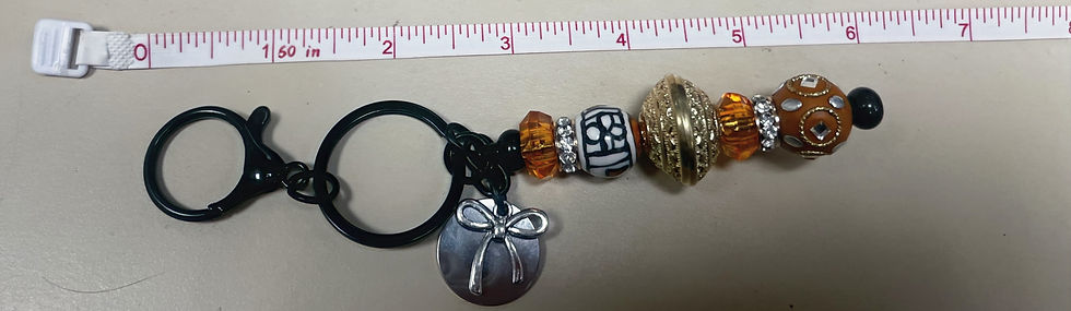 Thumbnail: Orange and Black Keychain w/ Gold