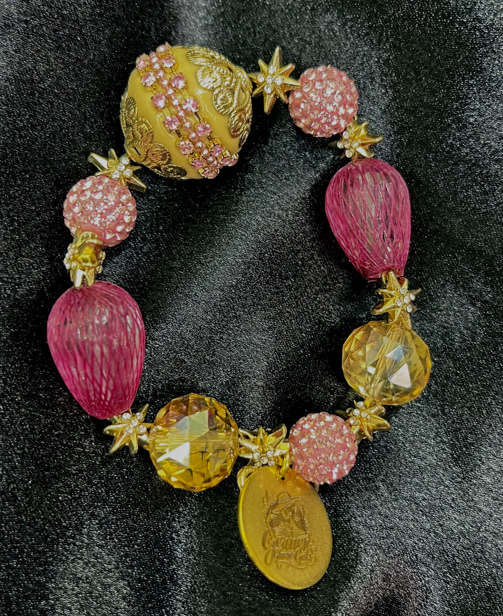 Thumbnail: Pink & Gold Fancy Bracelet