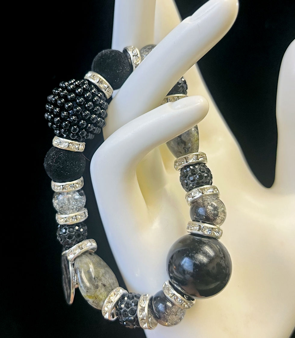 Thumbnail: Silver & Black Bracelet
